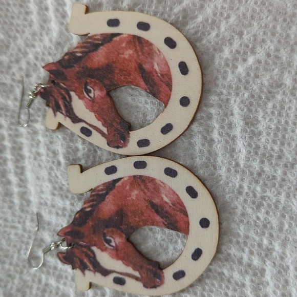 Wooden Dangle Earrings - Picture 1 of 1